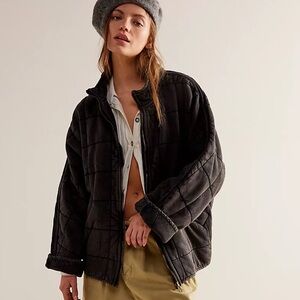Free People Dolman Quilted Knit Jacket- Size Large